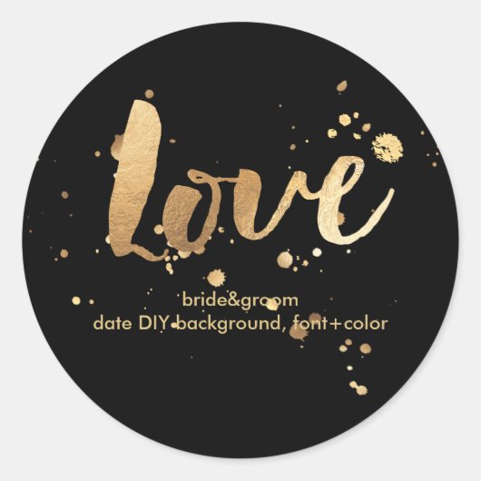 PixDezine verbijsterd faux goud/liefde Ronde Sticker (Voorkant)