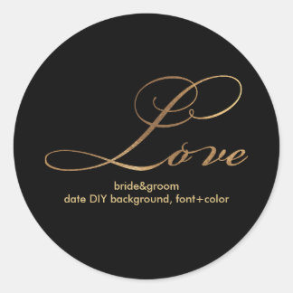 PixDezine verbijsterd faux goud/liefde Ronde Sticker
