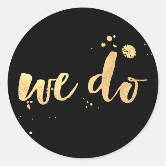 PixDezine verblind faux goud/we doen Ronde Sticker (Voorkant)