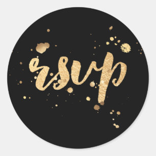 PixDezine verblindde nep goud/rsvp Ronde Sticker