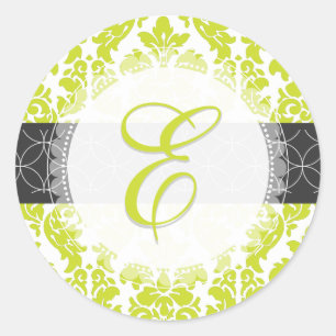 PixDezine versailles damast/monogram/doe-het-zelf Ronde Sticker