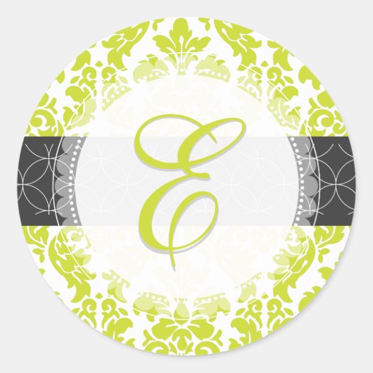 PixDezine versailles damast/monogram/doe-het-zelf  Ronde Sticker (Voorkant)