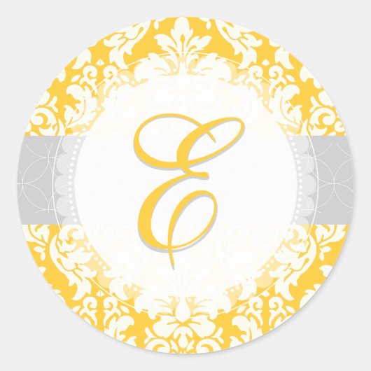 PixDezine versailles damast/monogram/doe-het-zelf Ronde Sticker (Voorkant)