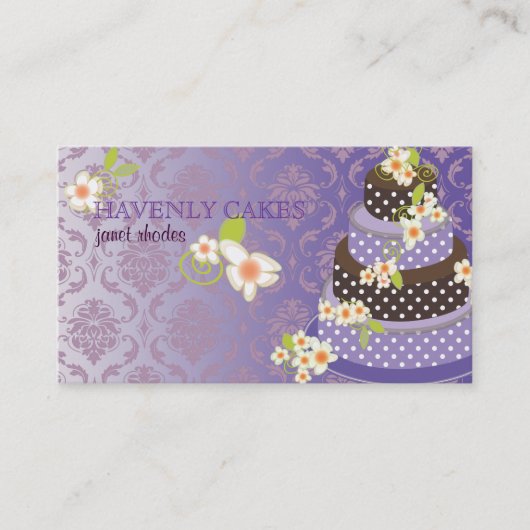 PixDezine Violet+Chocolate Bakkerij/patserie Visitekaartje (Voorkant)