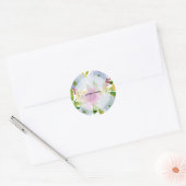 PixDezine waterverf bloemenblauw ranunculus Ronde Sticker (Envelop)