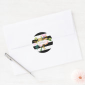PixDezine waterverf bloemenstrepen Ronde Sticker (Envelop)