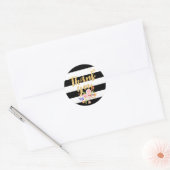 PixDezine waterverf bloemenstrepen Ronde Sticker (Envelop)