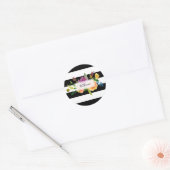 PixDezine waterverf bloemenstrepen Ronde Sticker (Envelop)