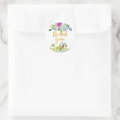 PixDezine waterverf bloemig/groen ranunculus Ronde Sticker (Tas)