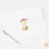 PixDezine waterverf bloemige/oranje ranunculus Ronde Sticker (Envelop)
