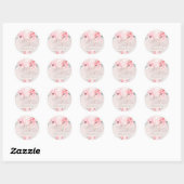 PixDezine Waterverf Blush Pioenen Dank u Ronde Sticker (Vel)
