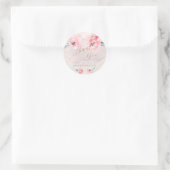 PixDezine Waterverf Blush Pioenen Dank u Ronde Sticker (Tas)