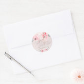 PixDezine Waterverf Blush Pioenen Dank u Ronde Sticker (Envelop)