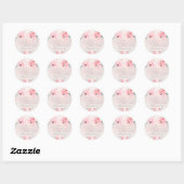 PixDezine Waterverf Blush Pioenrozen Bewaar onze d Ronde Sticker (Vel)