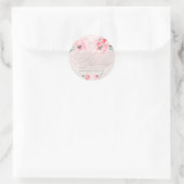 PixDezine Waterverf Blush Pioenrozen Bewaar onze d Ronde Sticker (Tas)