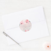 PixDezine Waterverf Blush Pioenrozen Bewaar onze d Ronde Sticker (Envelop)