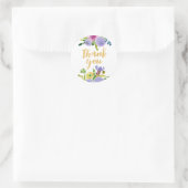 PixDezine waterverf florale/munt ranunculus Ronde Sticker (Tas)