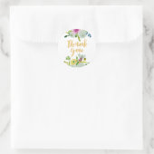 PixDezine waterverf florale/munt ranunculus Ronde Sticker (Tas)