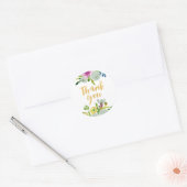 PixDezine waterverf florale/munt ranunculus Ronde Sticker (Envelop)