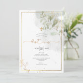 PixDezine Waterverf Groen Goud Doop Kaart (Staand voorkant)