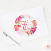 PixDezine waterverf kan bloeien / doe-het-zelf tri Ronde Sticker (Envelop)