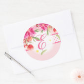 PixDezine waterverf kan bloeien / doe-het-zelf tri Ronde Sticker (Envelop)