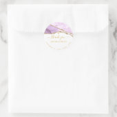 PixDezine Waterverf Paarse Agaat Faux Gold Aderen Ronde Sticker (Tas)