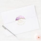 PixDezine Waterverf Paarse Agaat Faux Gold Aderen Ronde Sticker (Envelop)
