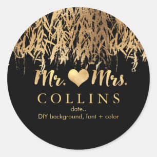 PixDezine Willow Leaves/Faux Gold/DIY achtergrond Ronde Sticker