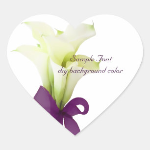 PixDezine witte calla lelie/DIY achtergrondkleur Hart Sticker