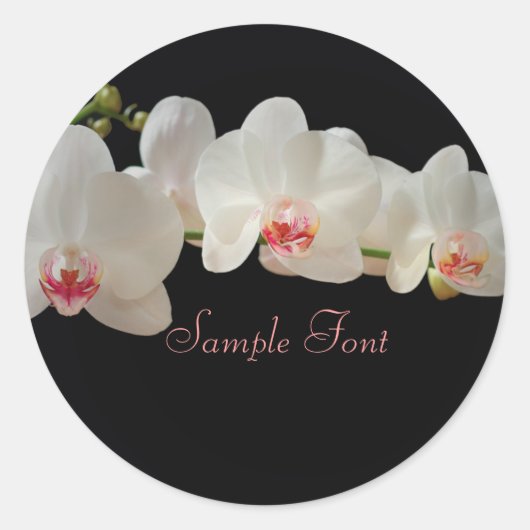 PixDezine witte orchidee/DIY achtergrond kleur Ronde Sticker (Voorkant)
