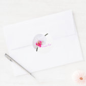 PixDezine witte orchidee/DIY achtergrond kleur Ronde Sticker (Envelop)