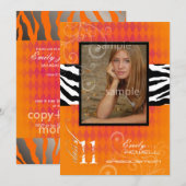 PixDezines 2011 Afstuderen, Oranje Harlekijn+Zebra Kaart (Voorkant / Achterkant)