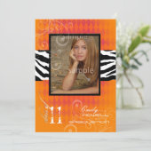 PixDezines 2011 Afstuderen, Oranje Harlequin+Zebra Kaart (Staand voorkant)