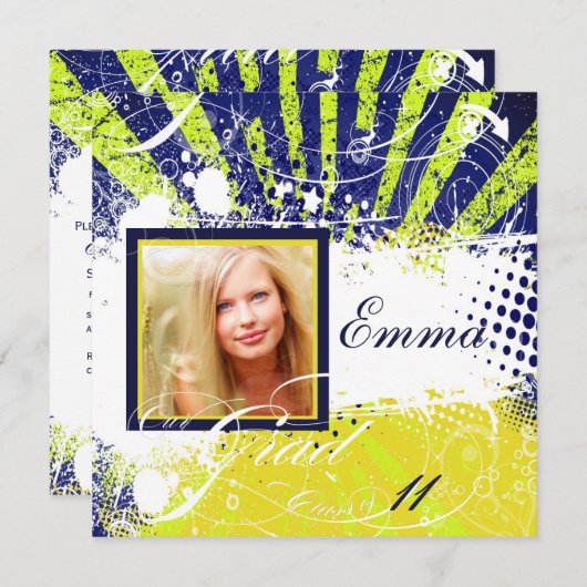 PixDezines 2011 Afstuderen/retrorrays, grunge Kaart (Voorkant / Achterkant)