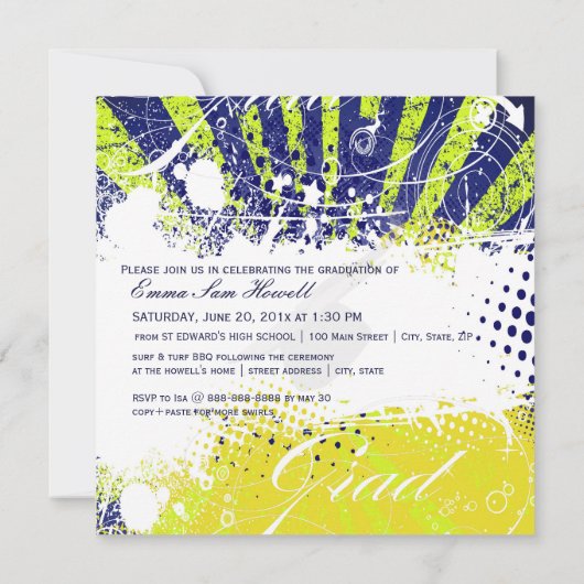 PixDezines 2011 Afstuderen/retrorrays, grunge Kaart (Achterkant)