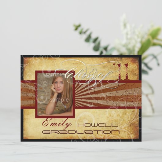 PixDezines 2011 Afstuderen, /Retrostralen Kaart (Staand voorkant)