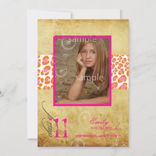 PixDezines 2011 Afstuderen, Roze luipaard Kaart (Voorkant)