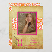 PixDezines 2011 Afstuderen, Roze luipaard Kaart (Voorkant / Achterkant)