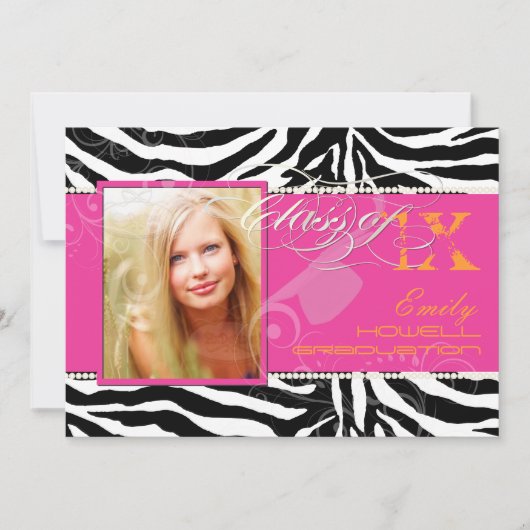 PixDezines 2012 Afgestudeerden, zebraprint/DIY kle Kaart (Voorkant)