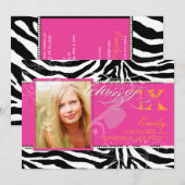 PixDezines 2012 Afgestudeerden, zebraprint/DIY kle Kaart (Voorkant / Achterkant)