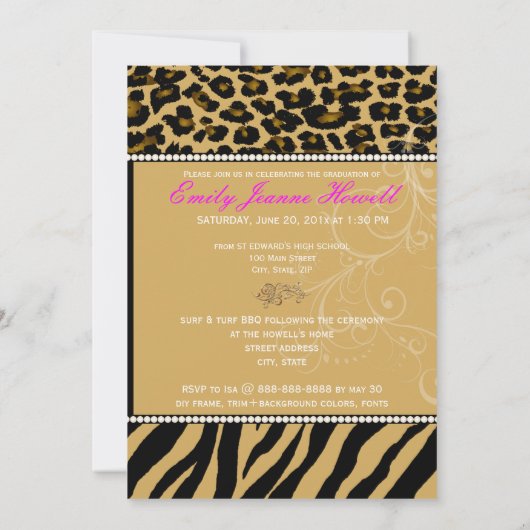 PixDezines 2012 Afstudeerders, zebra+cheetah/diy k Kaart (Achterkant)