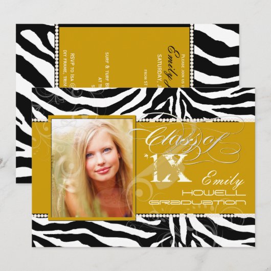 PixDezines 2012 Afstudeerders, zebraafdruk/dij kle Kaart (Voorkant / Achterkant)