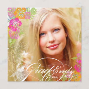PixDezines 2012 Graduation Photo+hibiscus Kaart