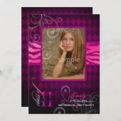 PixDezines 2012 Graduation, Zebra Print+Harlequin Kaart (Voorkant / Achterkant)