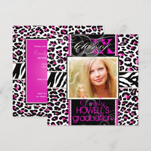 PixDezines 2013 Afstudeerders, cheetah print/diy k Kaart (Voorkant / Achterkant)