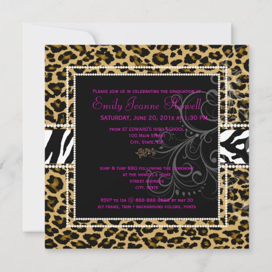 PixDezines 2013 Afstudeerders, cheetah+zebra/diy k Kaart (Achterkant)