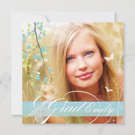 PixDezines 2015 Afstuderen Foto+diy bloesems Kaart (Voorkant)