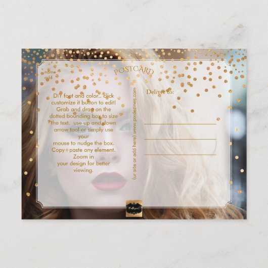 PixDezines 2017 Afstuderen foto's/Faux Metallic Go Aankondigingskaart (Achterkant)