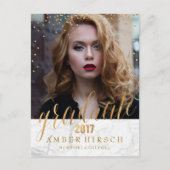 PixDezines 2017 Afstuderen foto's/Faux Metallic Go Aankondigingskaart (Voorkant)